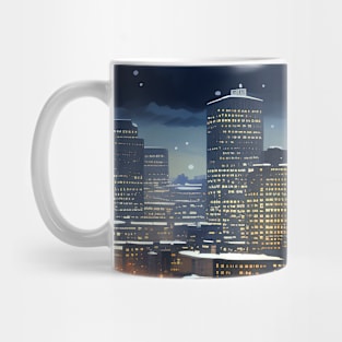 Portland Oregon First Snow: First Snow Scene in Downtown Portland, Oregon Mug